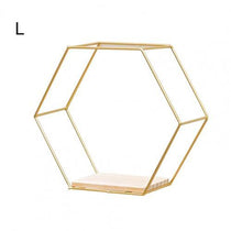 2021 Morden Nordic Hexagonal Iron Stand Small Pot Wall Shelving Holder Home Shelf Storage Holder Decorative Shelves